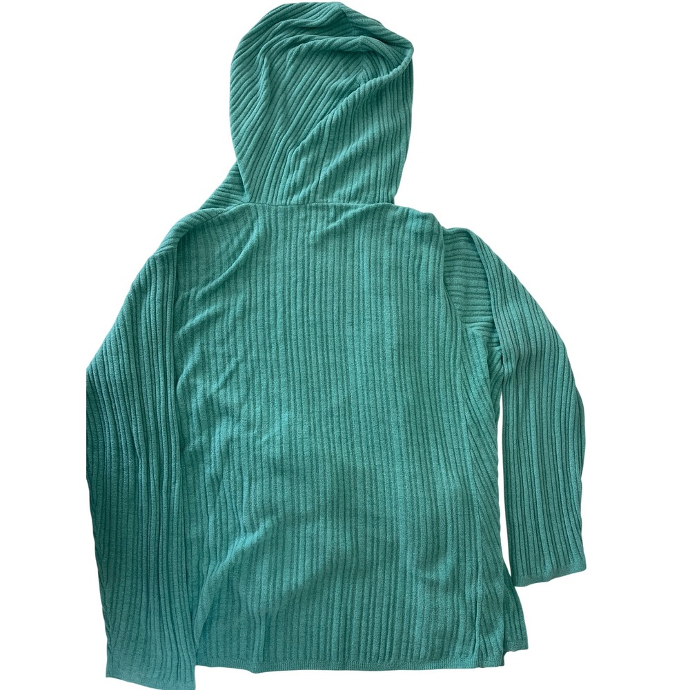 Barefoot Dreams CozyChic Ultra Lite Ribbed Hooded Cardigan Green 3X READ - Picture 7 of 8
